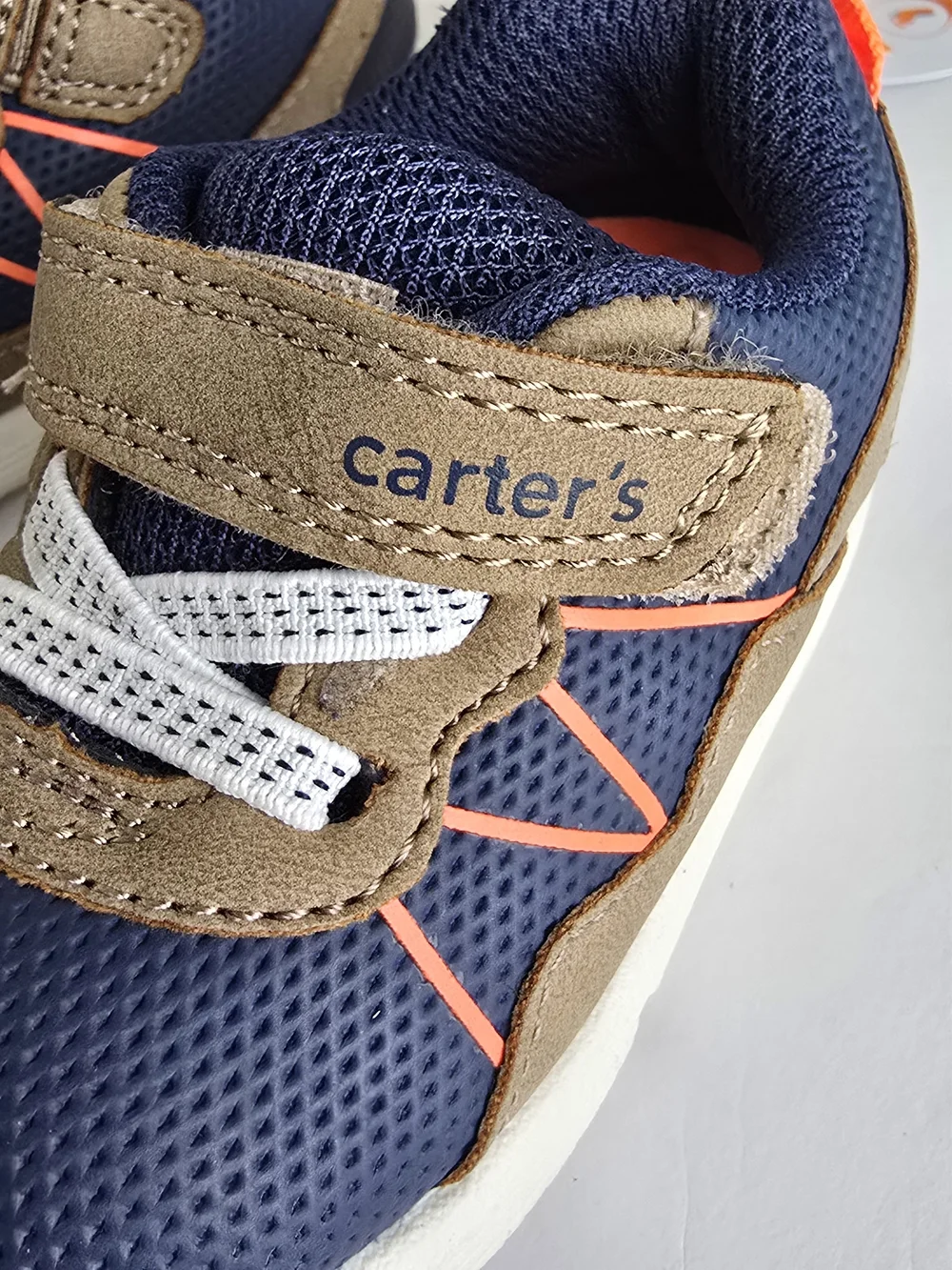 Carter's Navy and Tan Light-Up Toddler Sneakers